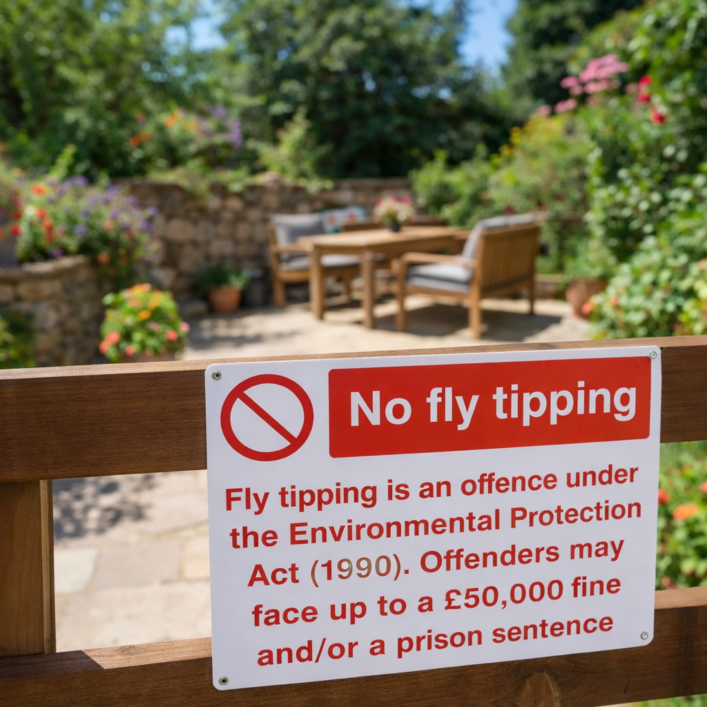 No Fly Tipping Sign – 1mm Rigid Plastic – Durable & Weather Resistant – Indoor/Outdoor Use