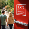 Emergency Exit Sign – White & Red – Durable – Indoor/Outdoor Safety