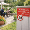 Safety Sign – Forklift Trucks Prohibited – Rigid Plastic/Vinyl – Indoor/Outdoor Use