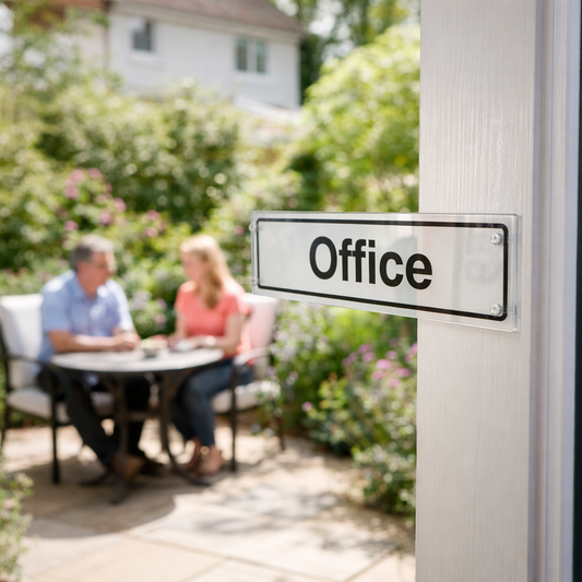 Office Door Signs – 450mm x 150mm – Clear Acrylic – Indoor & Outdoor