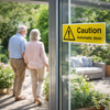 Caution Automatic Door Signs – 1mm Rigid Plastic & Vinyl – Indoor/Outdoor Use