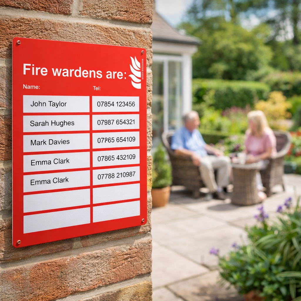 Fire Warden Adaptable Sign – 215mm x 310mm – 3mm PVC – Indoor Safety