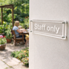 Custom Acrylic Door Signs – 450mm x 150mm – Clear Acrylic – Indoor/Outdoor