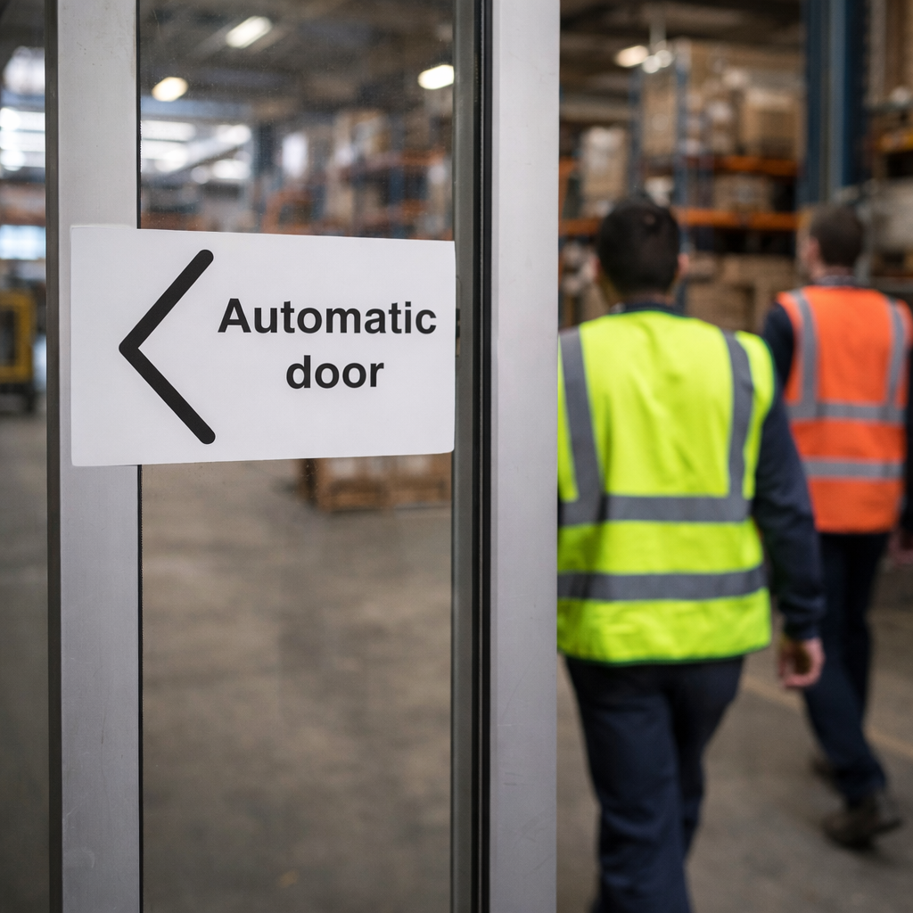 Automatic Door Signs – Slide to Left – Self-Adhesive Vinyl – Indoor Use