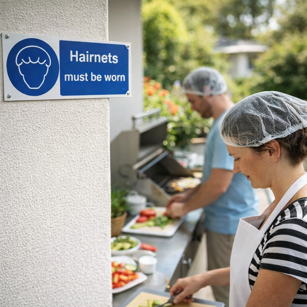 Safety Sign – Hairnets Must Be Worn – 1mm Rigid Plastic – Indoor/Outdoor