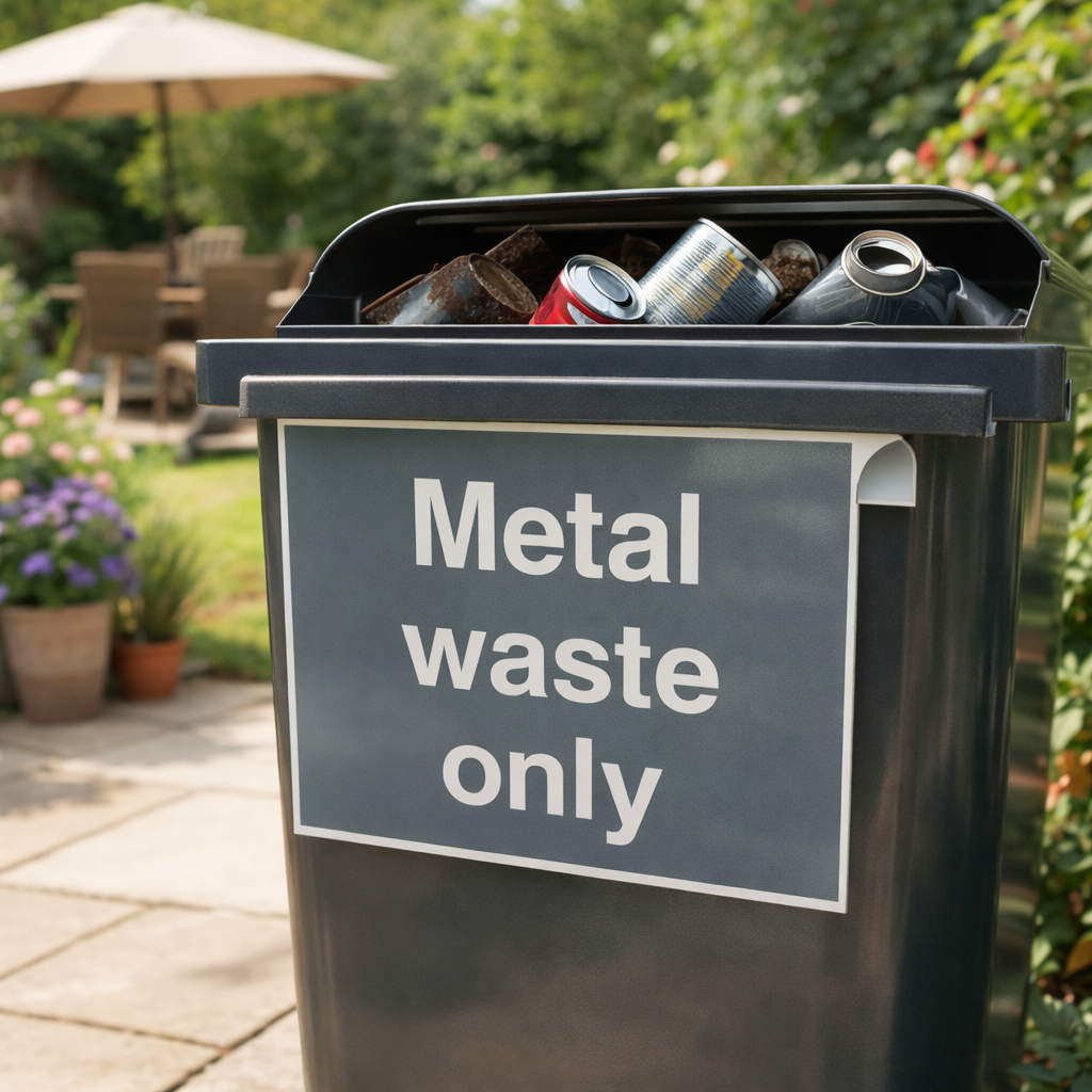 Metal Waste Only Sign – 600mm x 400mm – Aluminium – Indoor/Outdoor Use