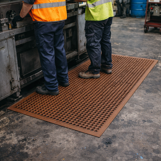 Oil-Resistant Anti-Slip Workstation Mats – 0.9m x 1.5m – Durable Rubber – Industrial