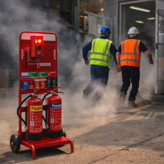 Double Extinguisher Trolley – Evacuator Alarm – Safety
