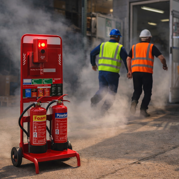 Double Extinguisher Trolley – Evacuator Alarm – Safety