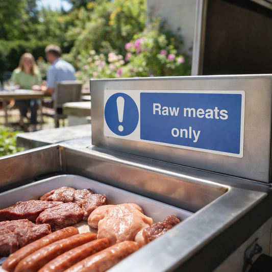 Raw Meats Only Safety Sign – 1mm Rigid Plastic – Indoor/Outdoor Use