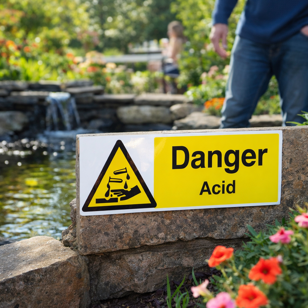 Danger Acid Safety Sign – Rigid Plastic & Vinyl – Indoor/Outdoor