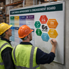 SQDCIP Improvement & Engagement Magnetic Dry Wipe Board with Near Miss – 1200mm x 1500mm – Aluminium Frame – Industrial Use