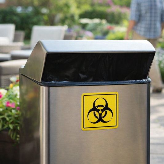 Biohazard Symbol Labels – 50mm x 50mm – Self Adhesive Vinyl – Indoor/Outdoor Use