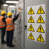 Electricity Warning Labels – Sheet of 6 – Self-Adhesive Vinyl – Indoor Use