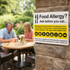 Food Allergy Notice Sign – 1mm Rigid Plastic – Indoor/Outdoor Use