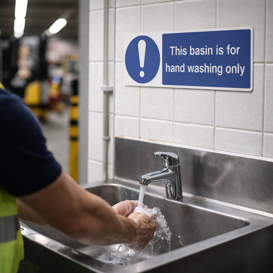 Hand Washing Only Safety Sign – Multiple Sizes – ISO 7010 Compliant – Catering & Hygiene