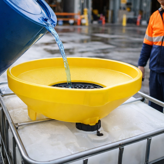 IBC Funnel & Lid – 640mm Diameter – Polyethylene – Industrial Use