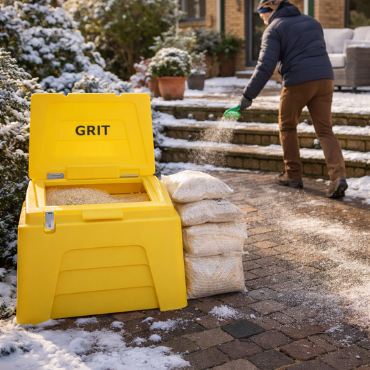 Lockable Grit Bin with De-icing Salt – 200L – Durable Polyethylene – Outdoor Use