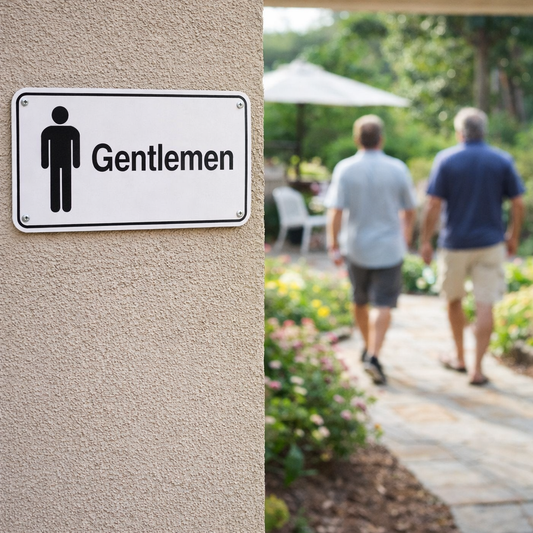 Gentlemen Restroom Sign – Male Symbol – Durable Plastic – Indoor/Outdoor