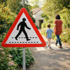 Pedestrian Crossing Traffic Sign – 750mm Triangle – Polypropylene RA1 – Indoor & Outdoor