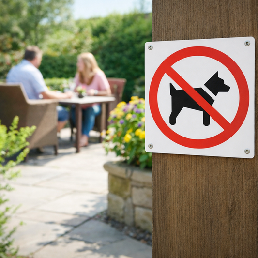 No Dogs Symbol – 1mm Rigid Plastic – Indoor/Outdoor Use