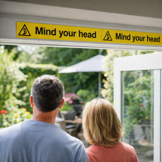 Safety Door Strip – 400mm x 35mm – Self Adhesive Vinyl – Indoor/Outdoor