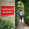 Concealed Entrance Signs – 600mm x 450mm – Rigid Plastic – Indoor/Outdoor Use