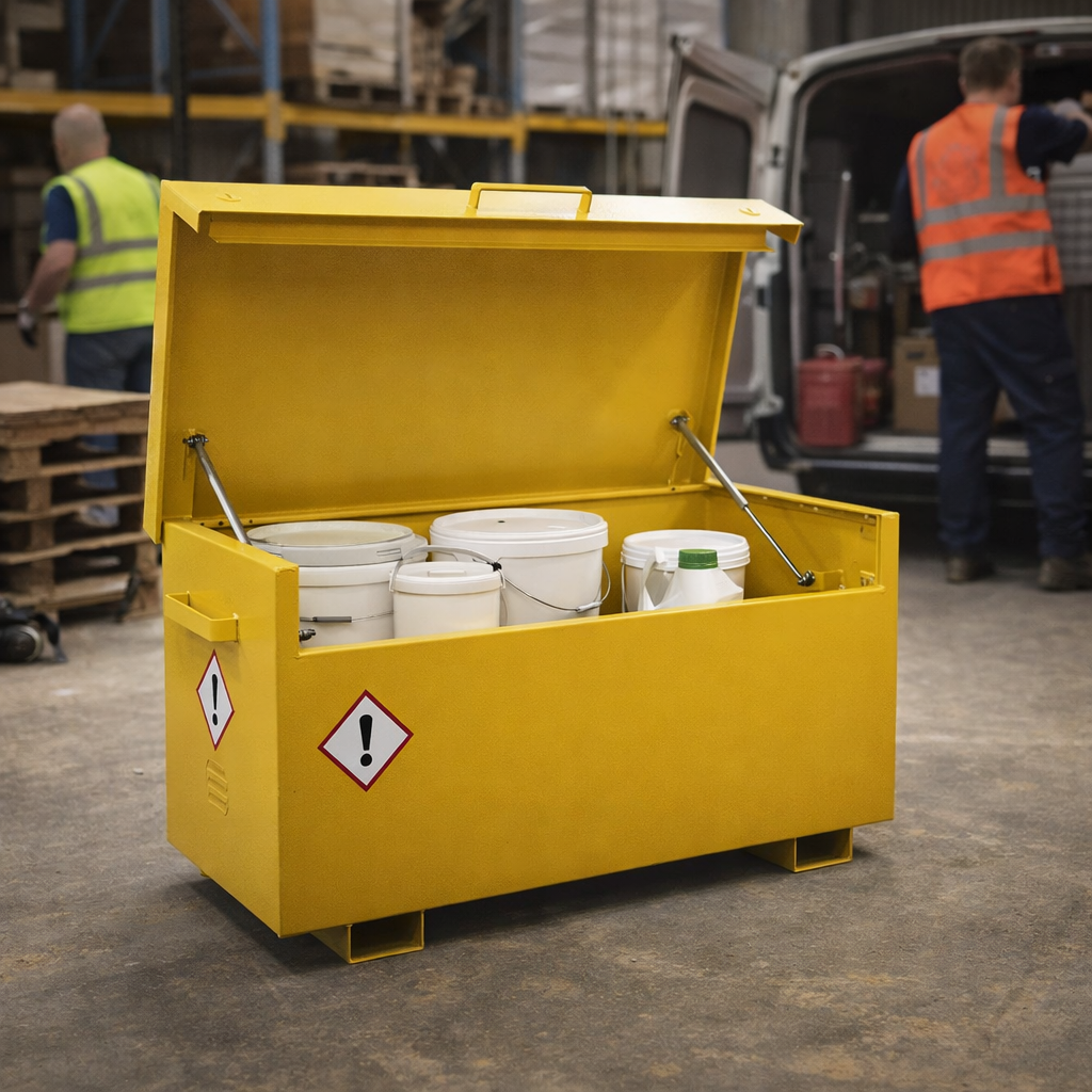 Hazardous Goods Storage Box – 1275mm x 665mm x 660mm – Steel – Industrial Use