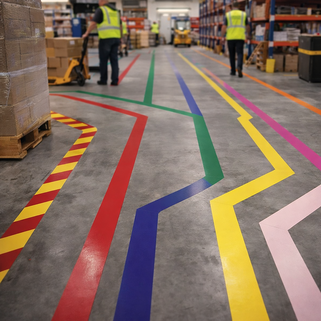 Floor Marking Tapes – Multiple Colors – PVC – Indoor Use