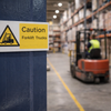 Braille Caution Forklift Truck Sign – 300mm x 150mm – 1.5mm PVC – Industrial Safety