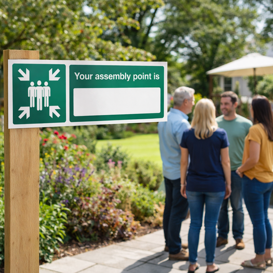 Assembly Point Signs – 1mm Rigid Plastic – Indoor & Outdoor Safety
