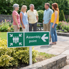 Assembly Point Left Verge Sign – 450mm x 150mm – 2mm Aluminium – Outdoor Safety
