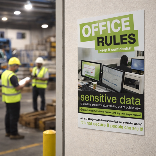 Data Security Office Rules Poster – 420mm x 594mm – Synthetic Paper – Office Use
