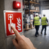 Fire Alarm Call Point Symbol Sign – 175mm x 175mm – Brushed Aluminium – Commercial Use
