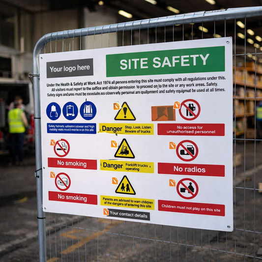 Custom Safety Sign – 9 Messages – Durable Correx – Industrial Use