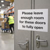 Door Warning Sign – 200mm x 150mm – Self Adhesive Vinyl – Indoor Use