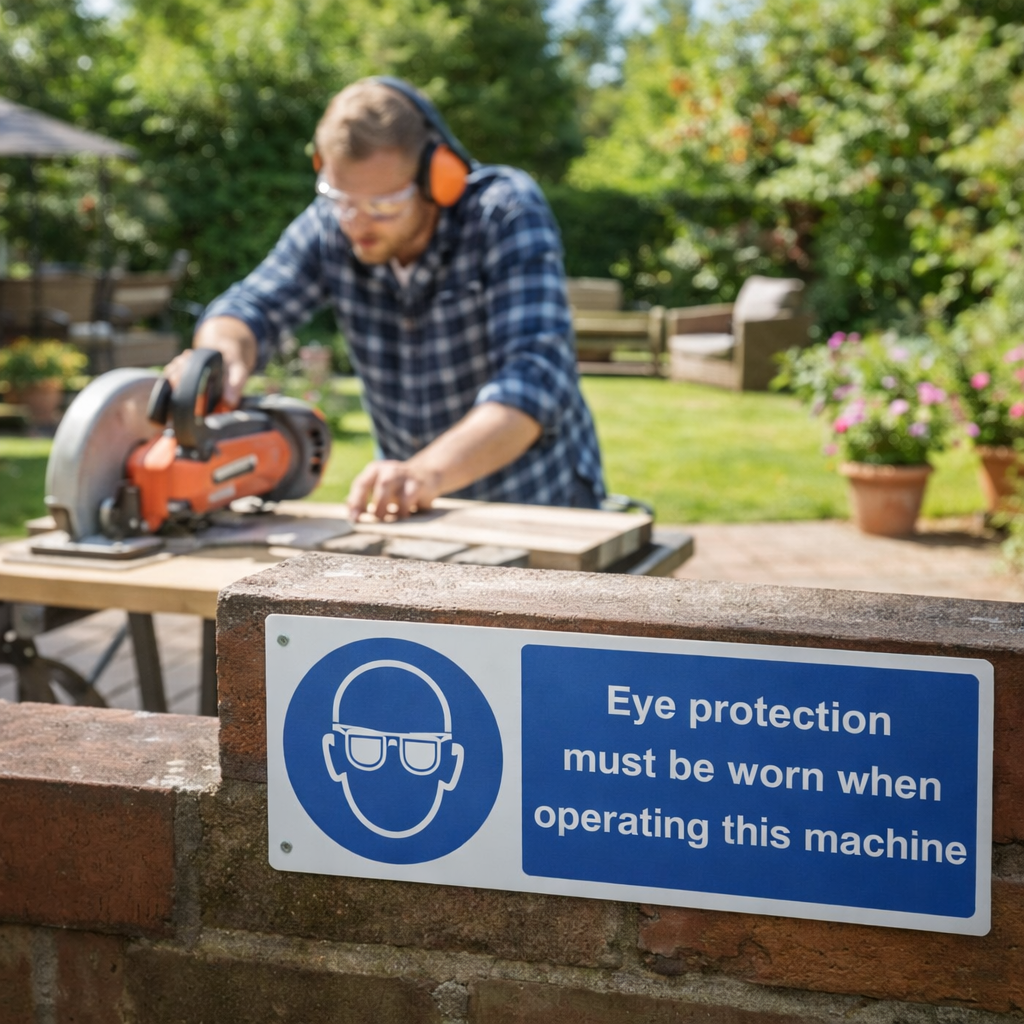 Eye Protection Safety Sign – 1mm Rigid Plastic – Indoor/Outdoor