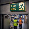 Fire Exit Sign – 200mm x 100mm – Polished Brass – Indoor Use