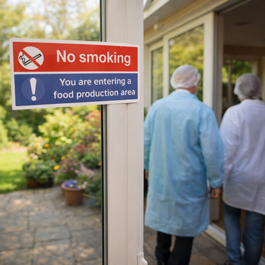 No Smoking Sign – 1mm Rigid Plastic & Vinyl – Food Production Safety – Indoor/Outdoor