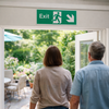 Exit Signs – Running Man with Arrow Down/Right – Indoor/Outdoor