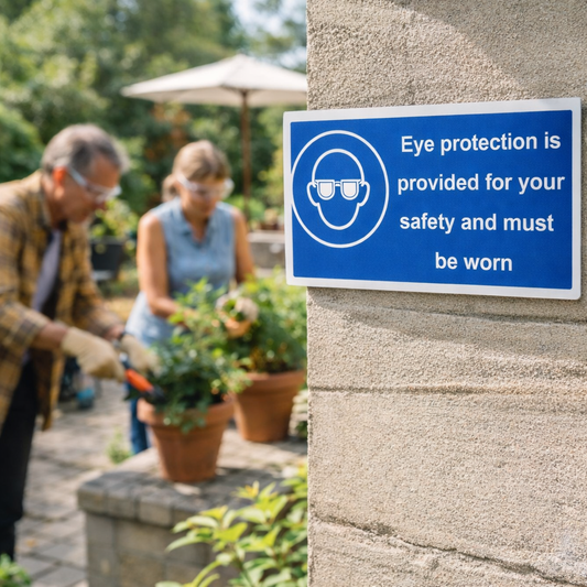 Eye Protection Safety Sign for Your Safety – 1mm Rigid Plastic – Indoor/Outdoor Use