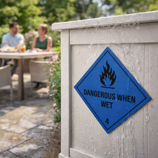 Dangerous When Wet 4 Hazard Warning Diamond – 1mm Rigid Plastic – Indoor/Outdoor Use