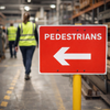 Pedestrian Arrow Left Sign – 600mm x 450mm – Polypropylene RA1 – Temporary Traffic Use