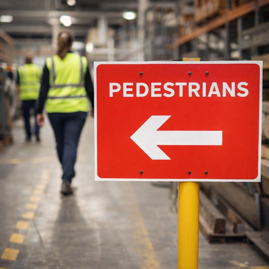 Pedestrian Arrow Left Sign – 600mm x 450mm – Polypropylene RA1 – Temporary Traffic Use