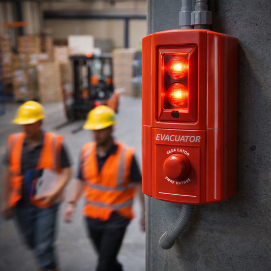 Push Button Site Alarm – Red – ABS Plastic, IP55 – Construction & Events
