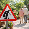 Elderly/Disabled Pedestrians Reflective Traffic Sign – 600mm Triangle – Aluminium Composite – Outdoor Use (Class R2)