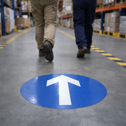One Way Symbol Floor Graphic – 400mm Diameter – Polycarbonate – Industrial Use