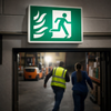 Emergency Exit Sign – Right with Flames – Safety Indication – Indoor Use