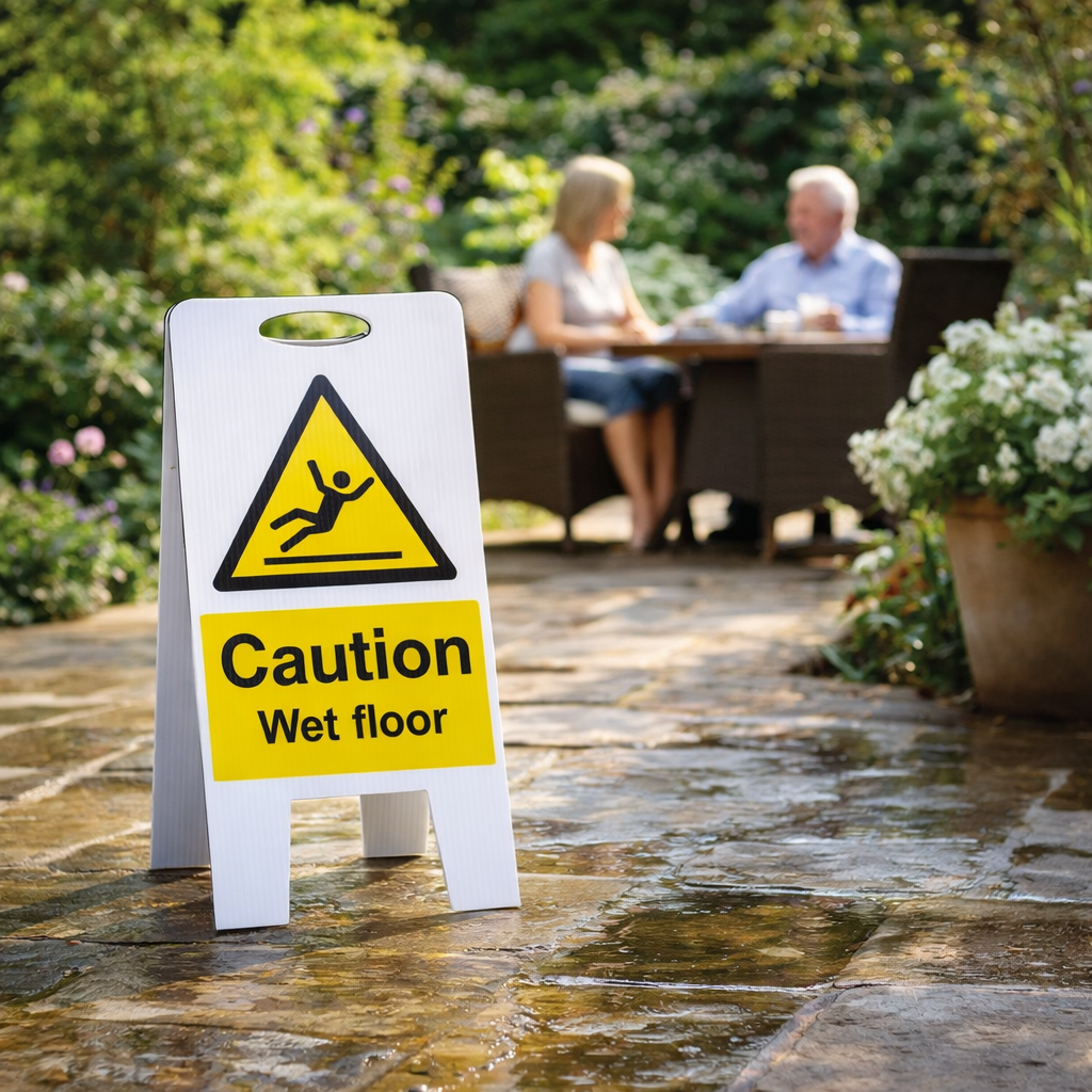 Caution Wet Floor Sign – 300mm x 600mm – Fluted Polypropylene – Indoor/Outdoor Use
