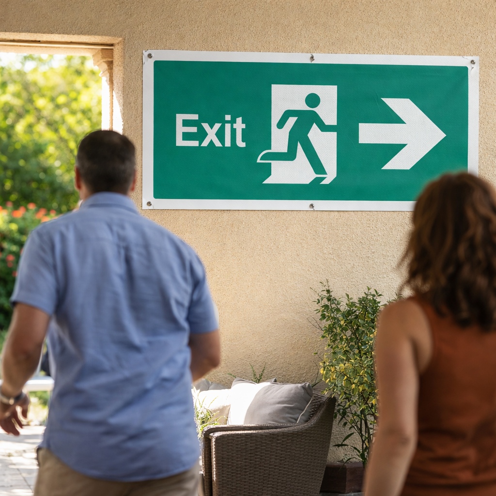 Exit Banner – 1270mm x 610mm – PVC with Eyelets – Indoor/Outdoor
